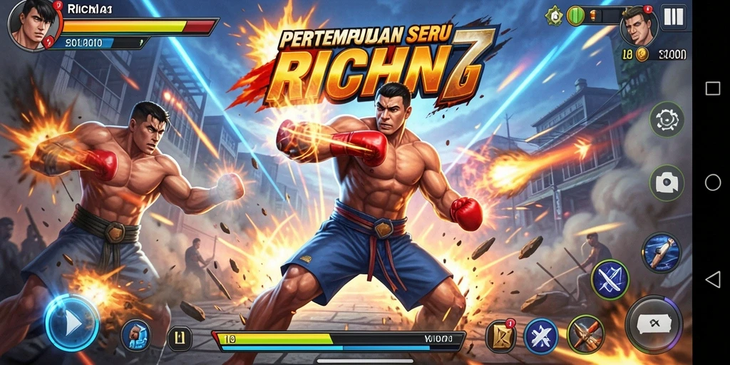 Tampilan gameplay RICH7 yang menegangkan dan penuh aksi.