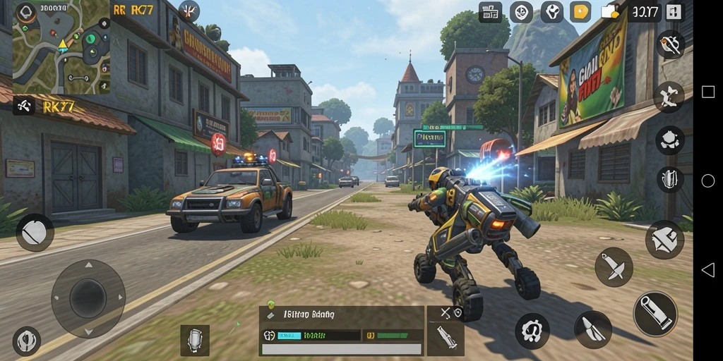 Screenshots menggambarkan gameplay menarik dan interaksi sosial di RK77.