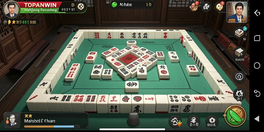 Tampilan menarik dari gameplay Mahjong di TOPANWIN.