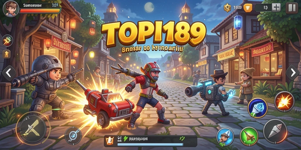 Tangkapan layar gameplay TOPI189 menampilkan aksi seru dan interaksi pemain.